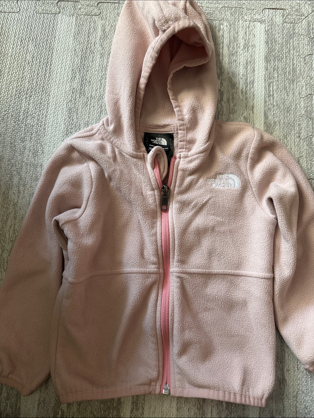The North Face Girls' Light Pink Fleece Hoodie with Pink Zip